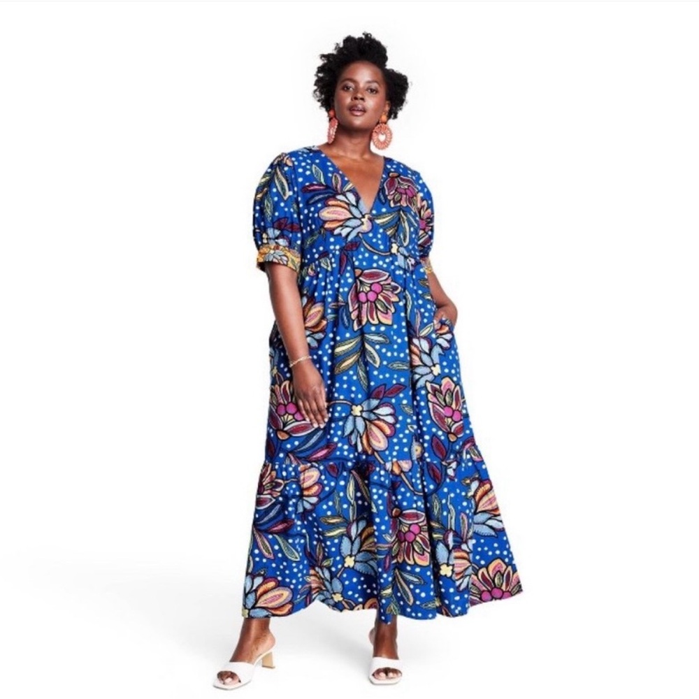 NWT Tabitha Brown For Target Bright Blue Floral Dress - Picture 4 of 15